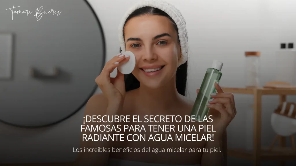 clienta de estética llanes aplicando agua micelar