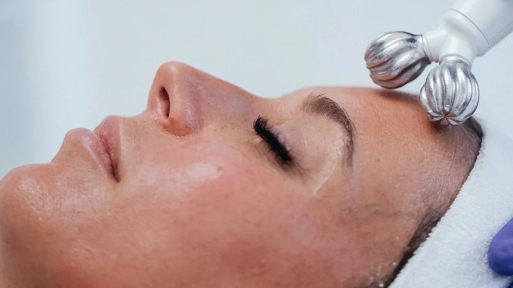 Cabezal Workout de INDIBA ONA tonificando el músculo facial y redefiniendo el óvalo en Centro de Estética Tamara, Llanes